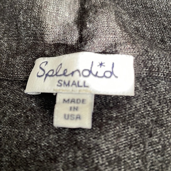 Splendid cardigan sweater open waterfall shawl front charcoal grey nwot size s - Picture 2 of 5